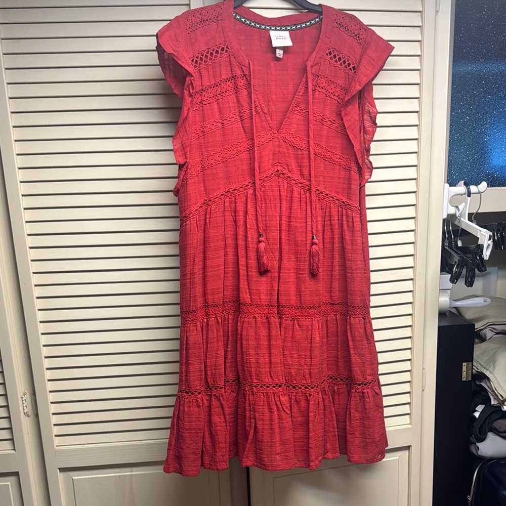 Knox Rose Red Ruffled Tiered Sundress